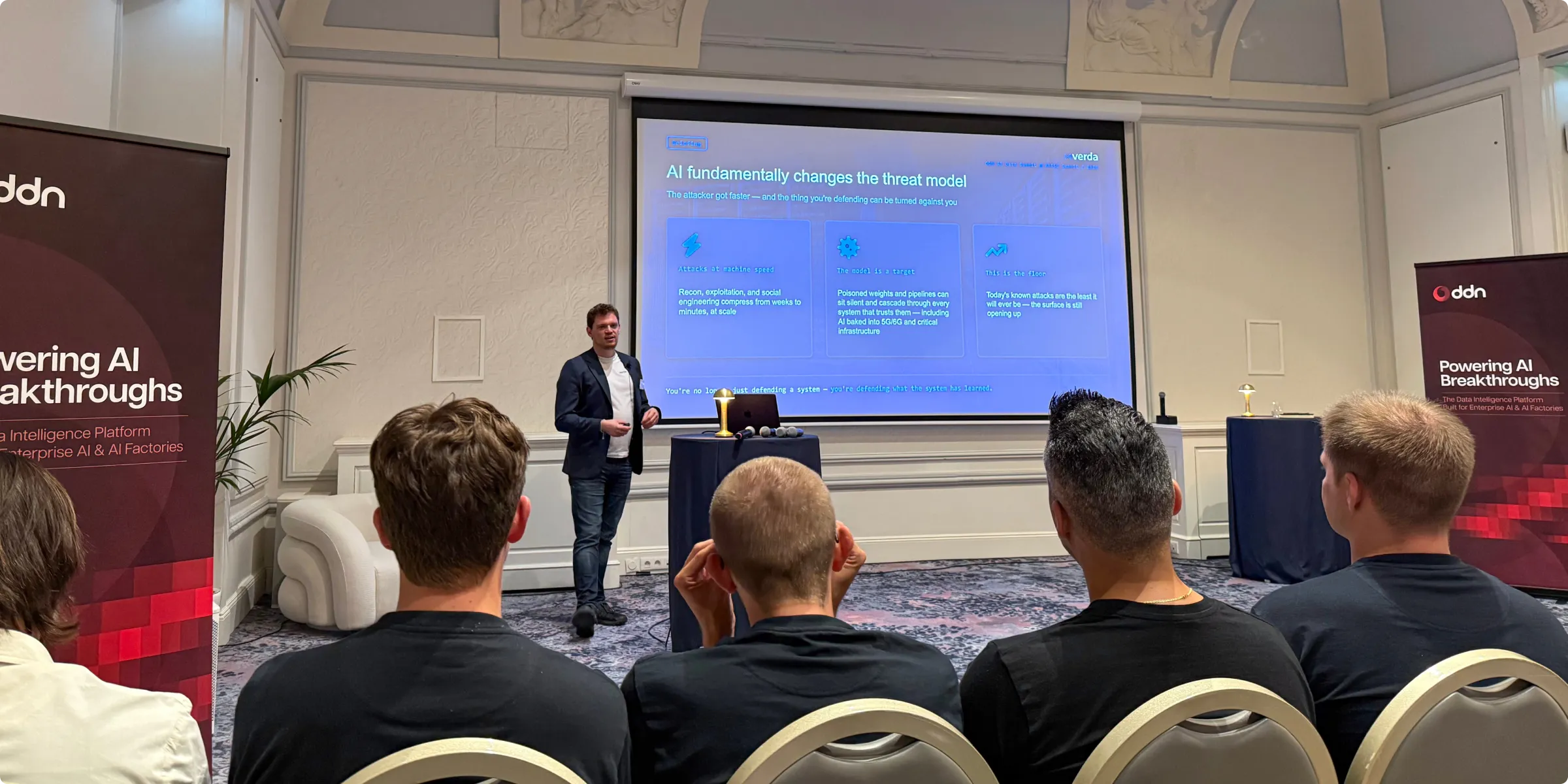 Michael Champion on stage at the DDN AI Data Summit in Paris