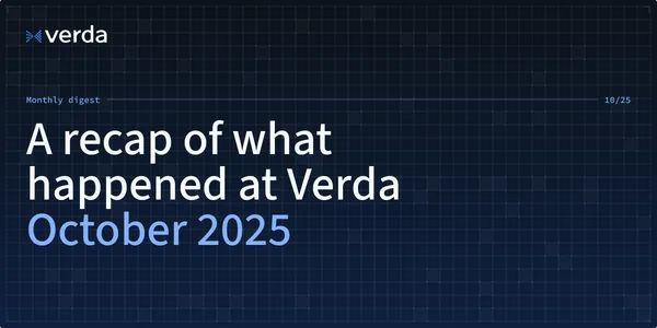 Verda (formerly DataCrunch) Monthly Digest: October Edition 🍂