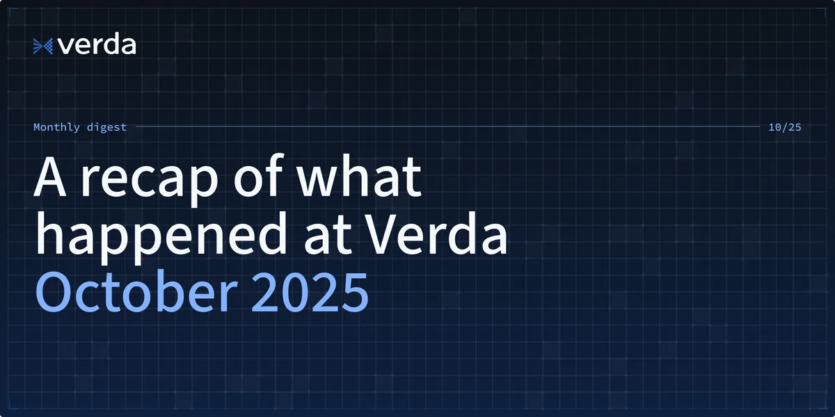 Verda (formerly DataCrunch) Monthly Digest: October Edition 🍂