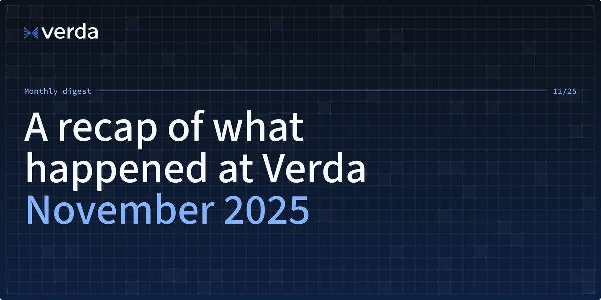 Verda (formerly DataCrunch) Monthly Digest: November Edition